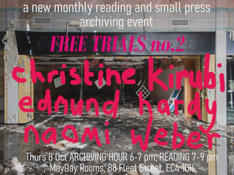 FREE TRIALS #2: MayDay Rooms radical poetry archiving and readings